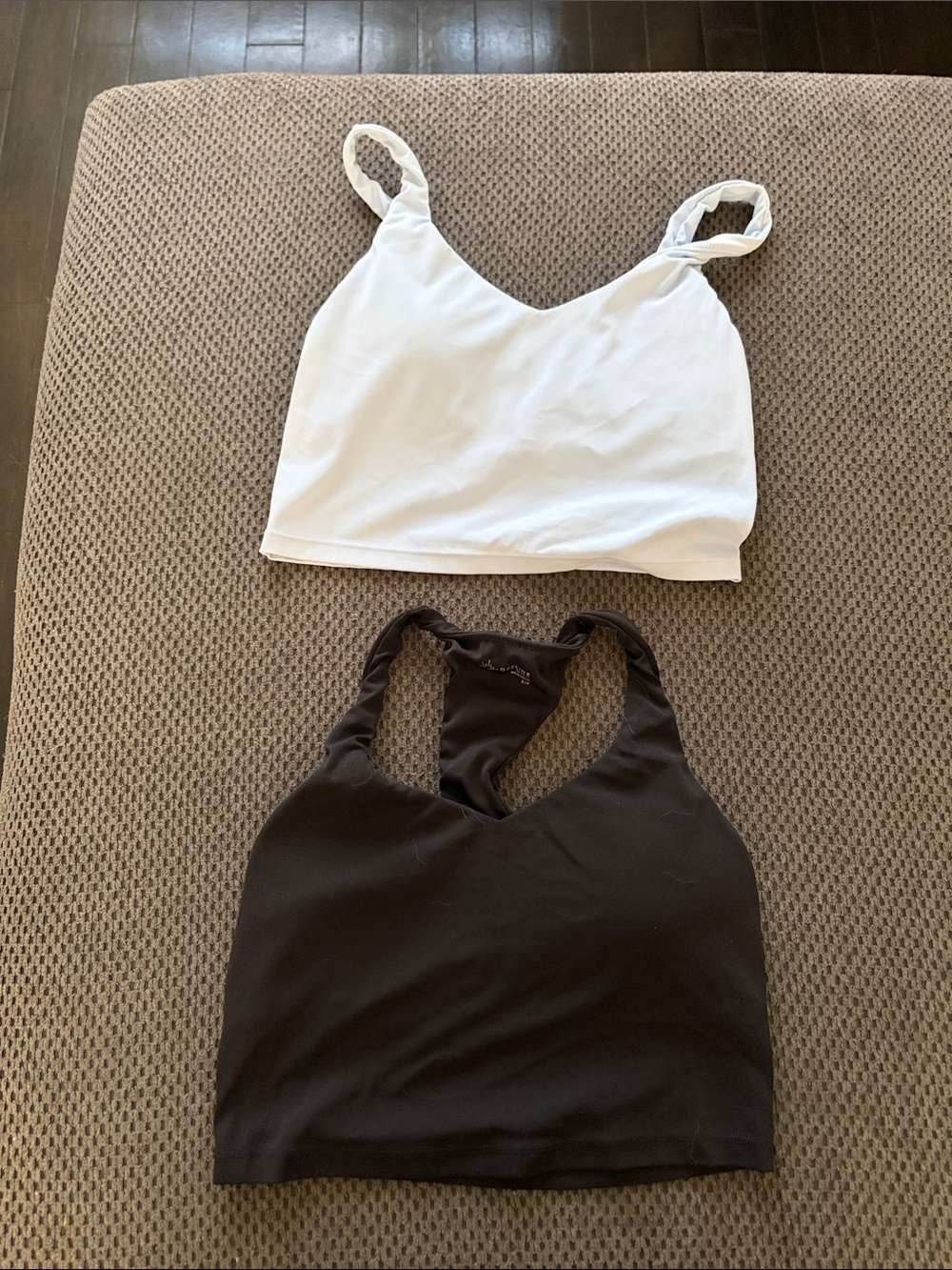 aerie White & Black Cropped Tank Tops - Twin Pack